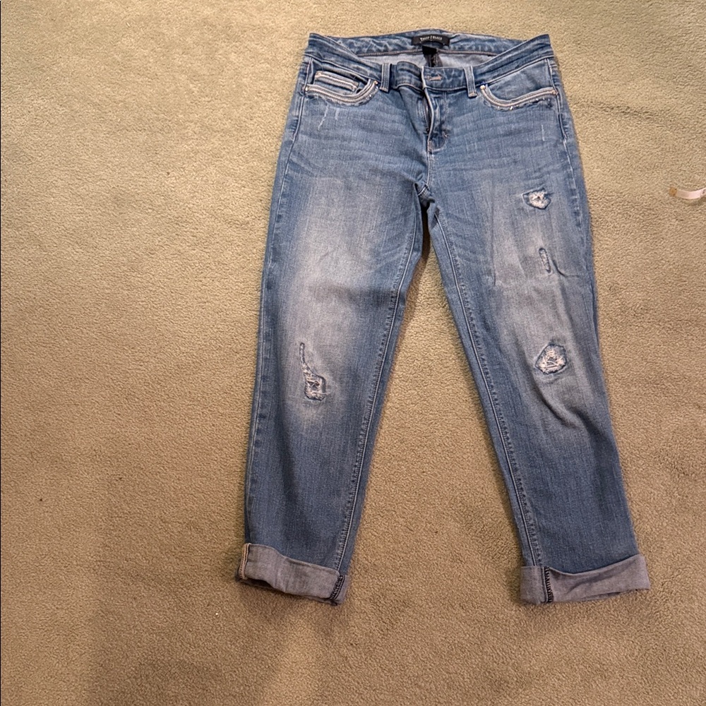 White House Black Market Light Blue Distressed Jeans